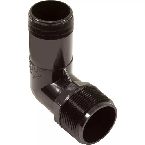 1 1/2"Mptx1 1/2"Hose Barb Ell - Black 411-6521