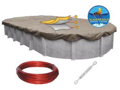 12 ft x 18 ft Alaskan Gold Oval Above Ground Winter Cover