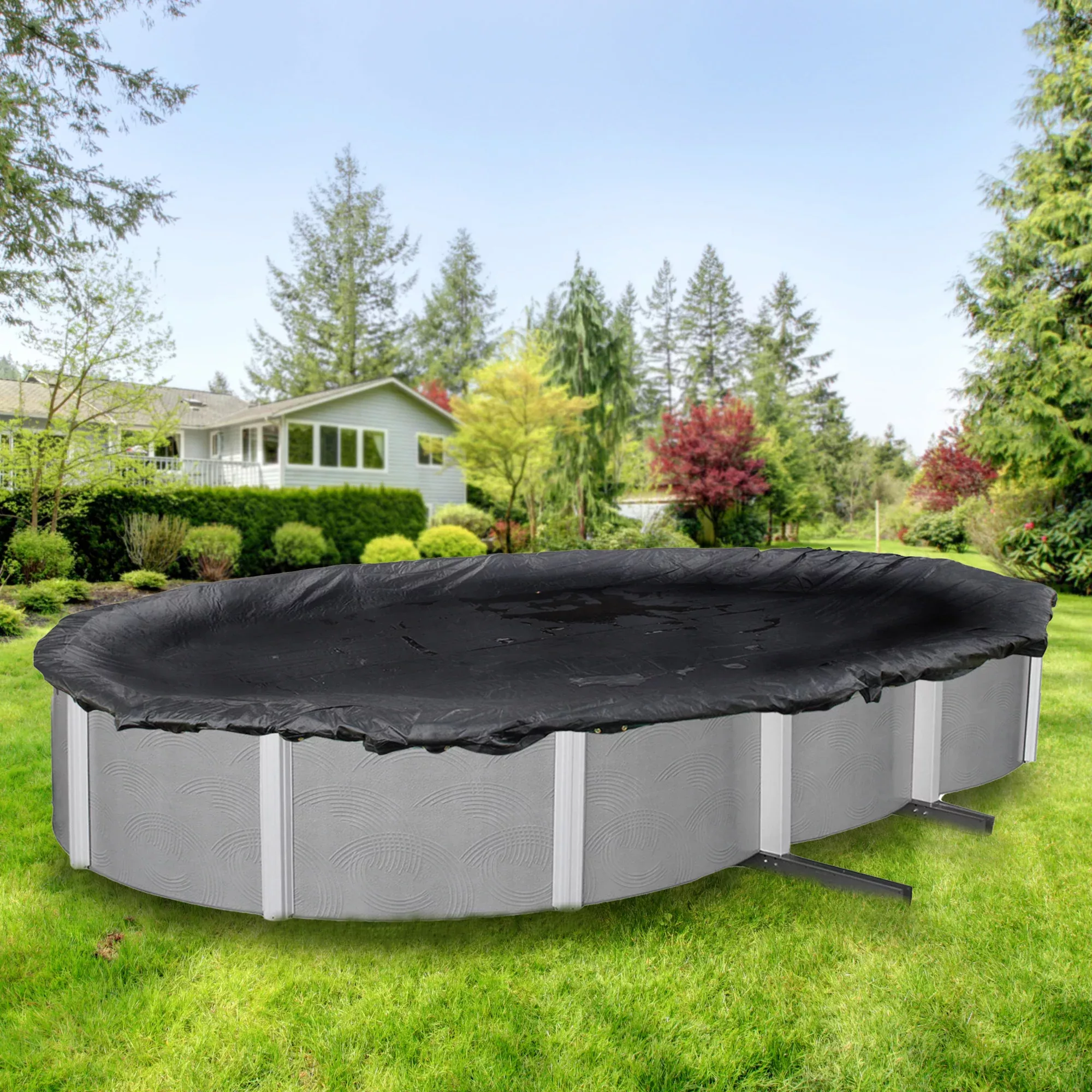 16 ft x 40 ft Oval Rugged Mesh Above Ground Pool Winter Cover