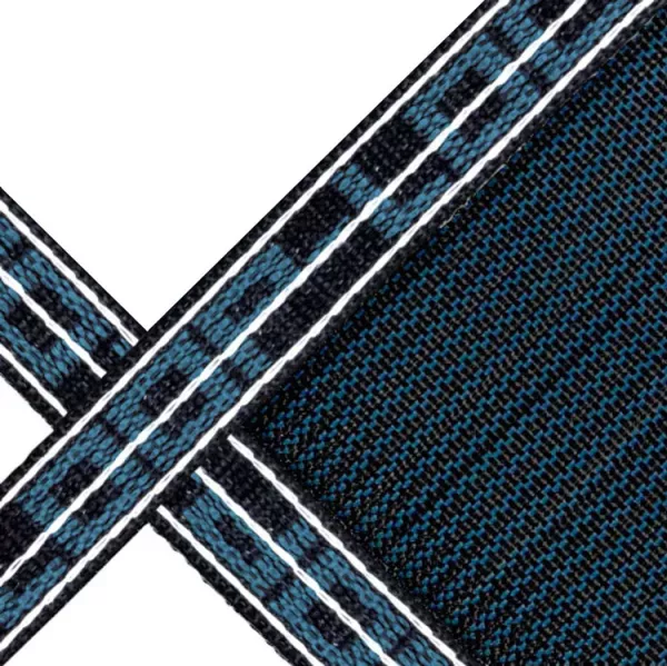 18x36 Rectangle Loop-Loc II Super Dense Blue Mesh In-Ground Pool Safety Cover with 4' x 8' Left 1' Offset Step