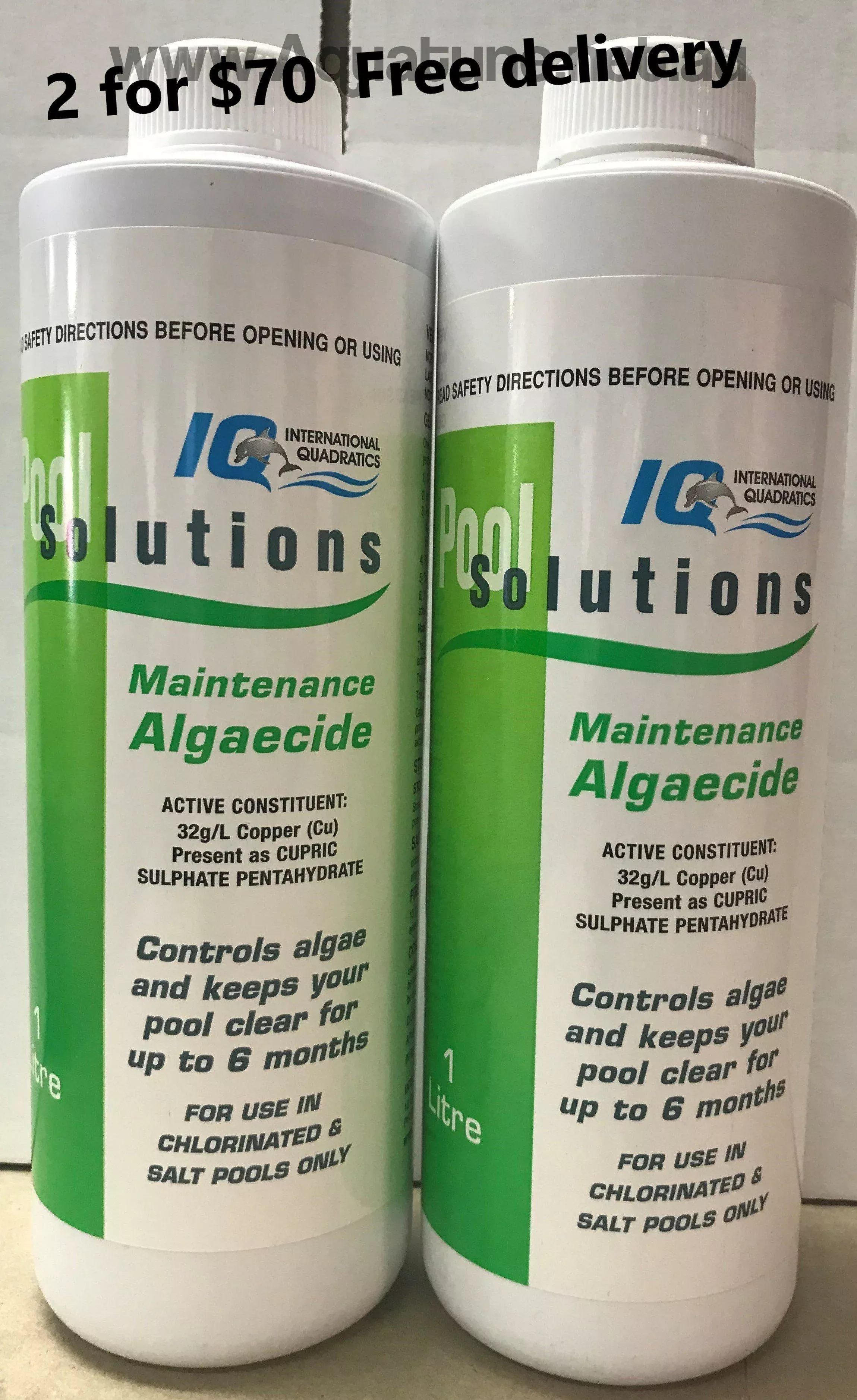 2 x IQ Pool Solutions Maintenance Algaecide 1L - IPMA5001x2