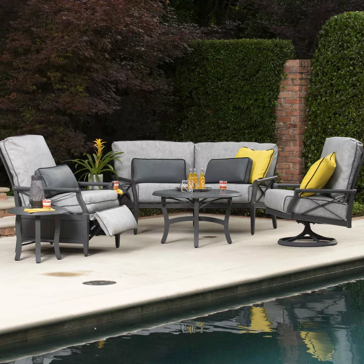 Andover Cushion Aluminum Lounge Set