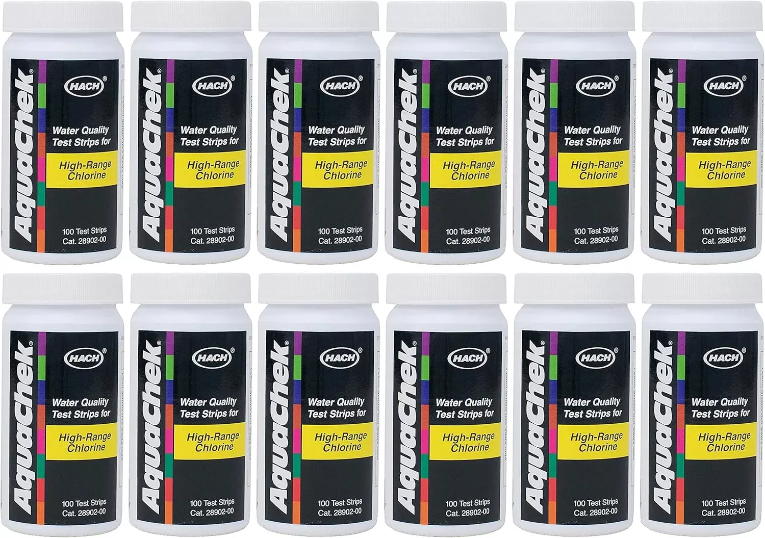 AquaChek High Range Chlorine Test Strips (100 test strips) (Pack of 12)