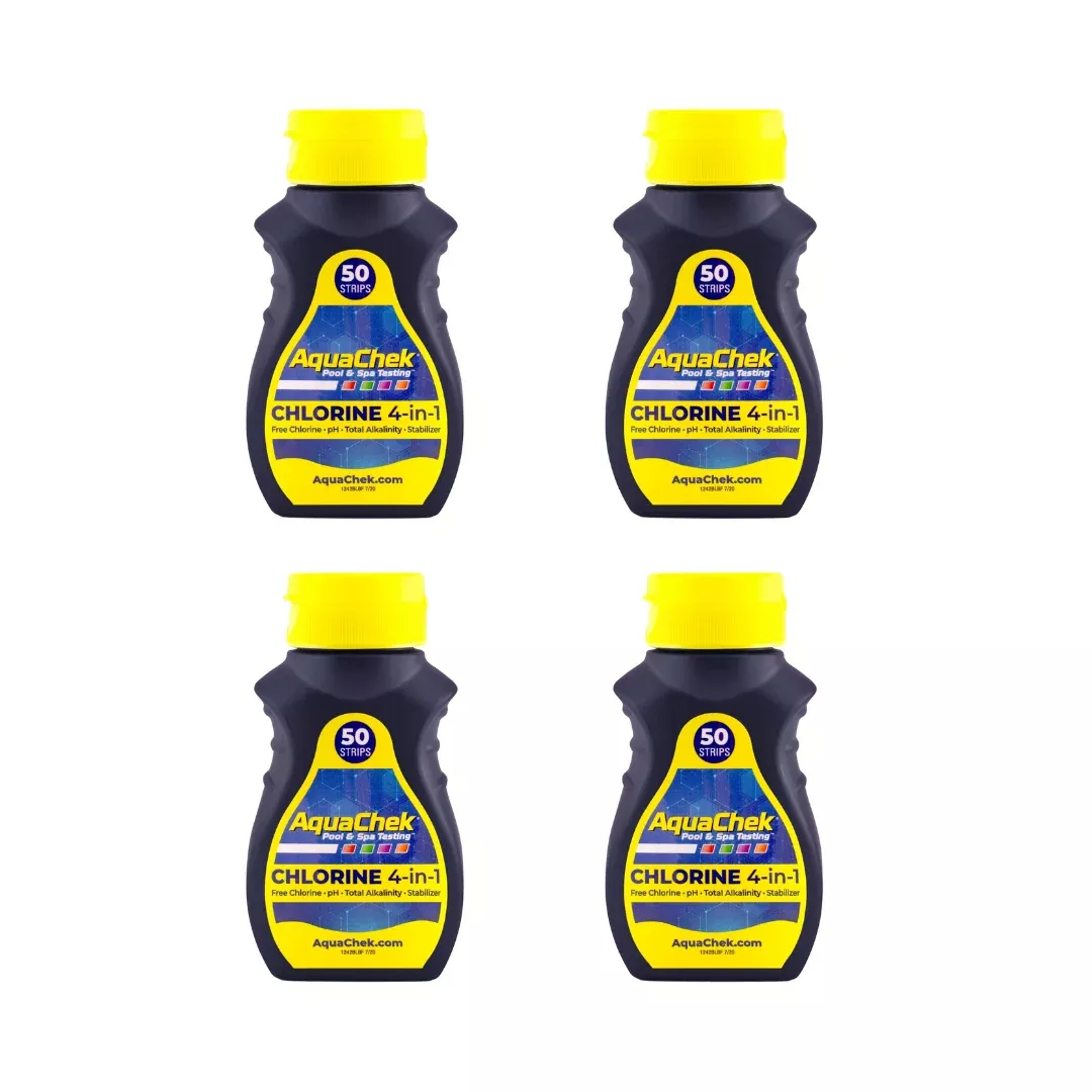 AquaChek Yellow 4-in-1 Pool & Spa Test Strips - 50 count (Pack of 4)