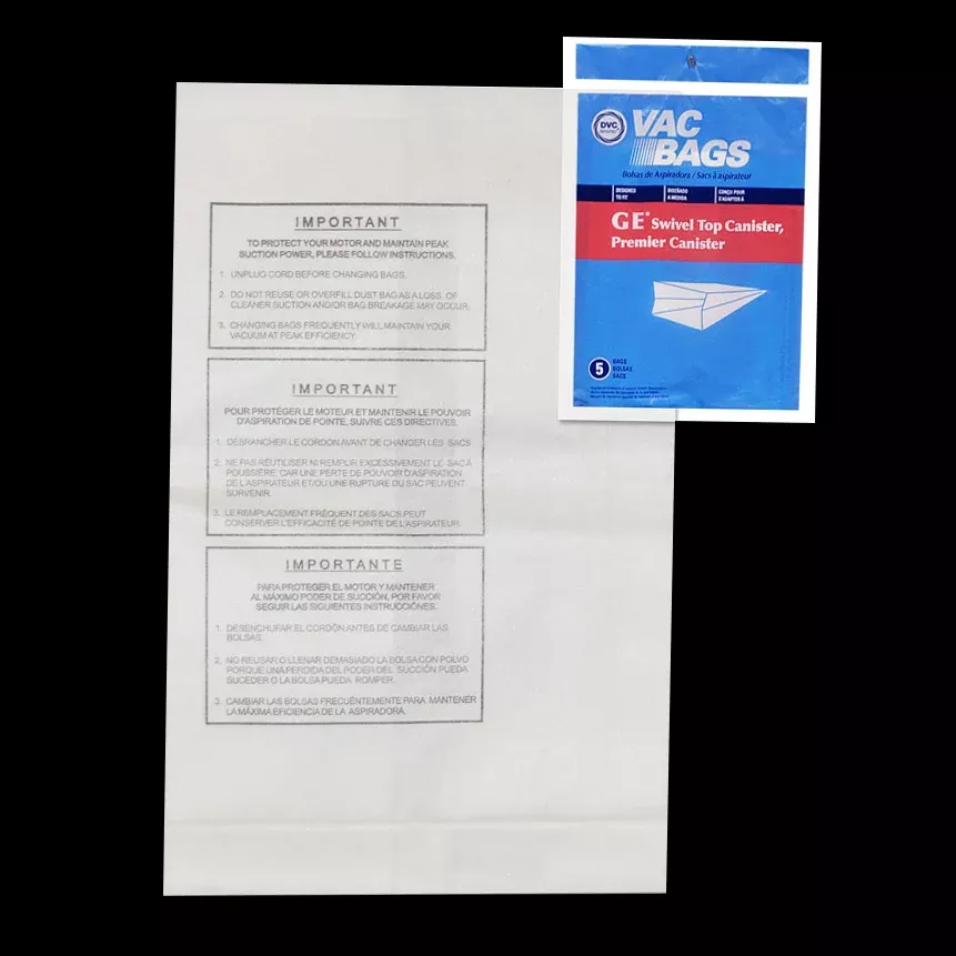 BA10/20 General Electric Paper Bag Models C1 thru C13 5 Pack Canister