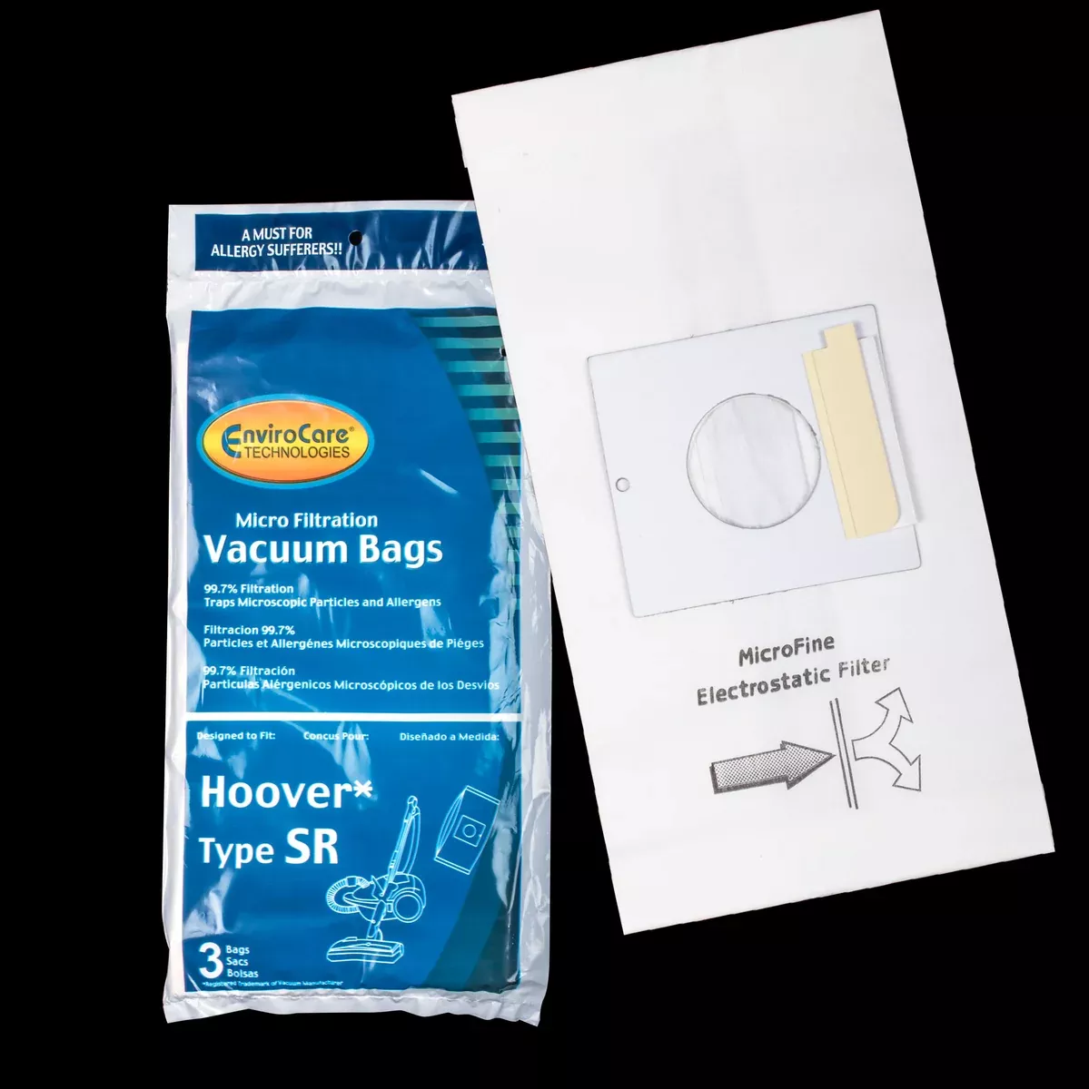 BA1542 Hoover Type SR Paper Bag Microlined 3 Pack 401011SR 59134122-R2 SH30010 Maytag Legacy