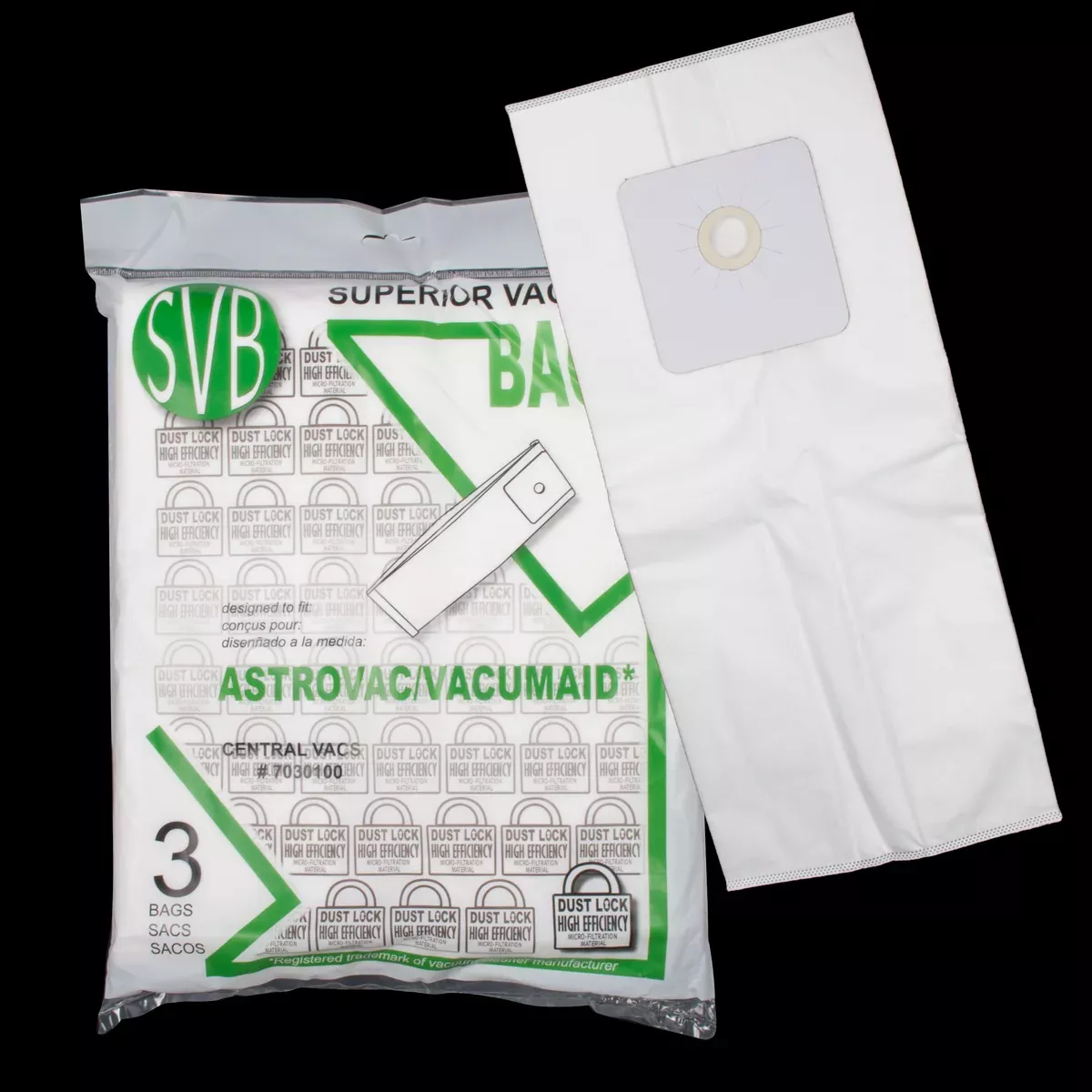 BA7030100 Vacumaid Astrovac Dustlock Bag Multi-Ply 12 Gallon **3 Pack SVB**