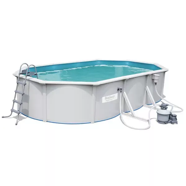 Bestway 6.1m x 3.6m x 1.2m Hydrium Oval Steel Wall Pool with 1600gal Sand Filter Pump - 56370