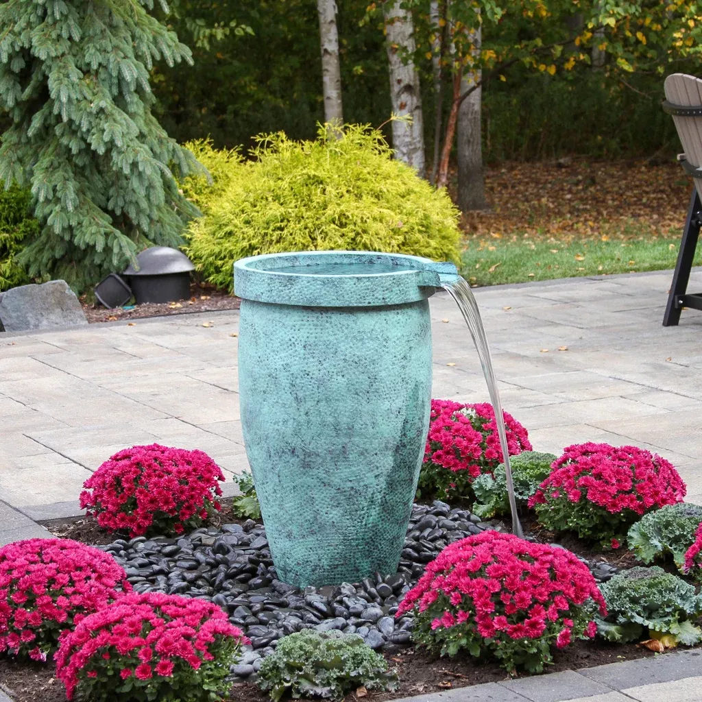 Blue ThumbSingle Round Urn Fountain Kit
