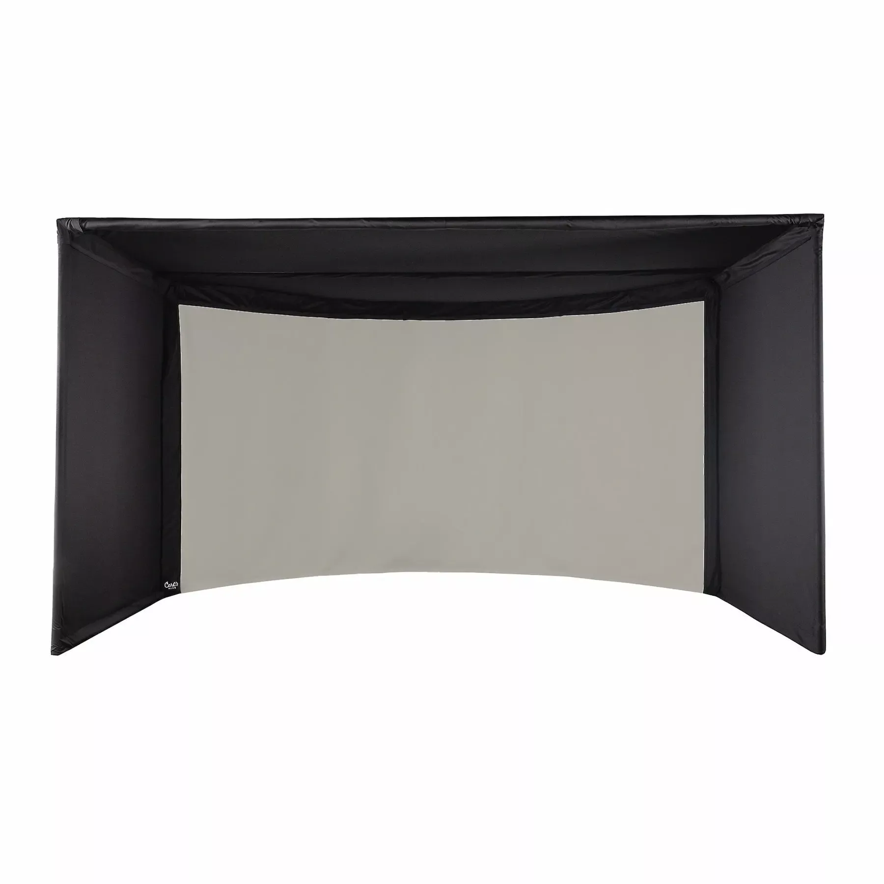 Carl's Place Curved Golf Simulator Enclosure Kit with High-Contrast Gray Golf Impact 10'H × 15'W × 8'D | Model: cge-gp-10x15x8
