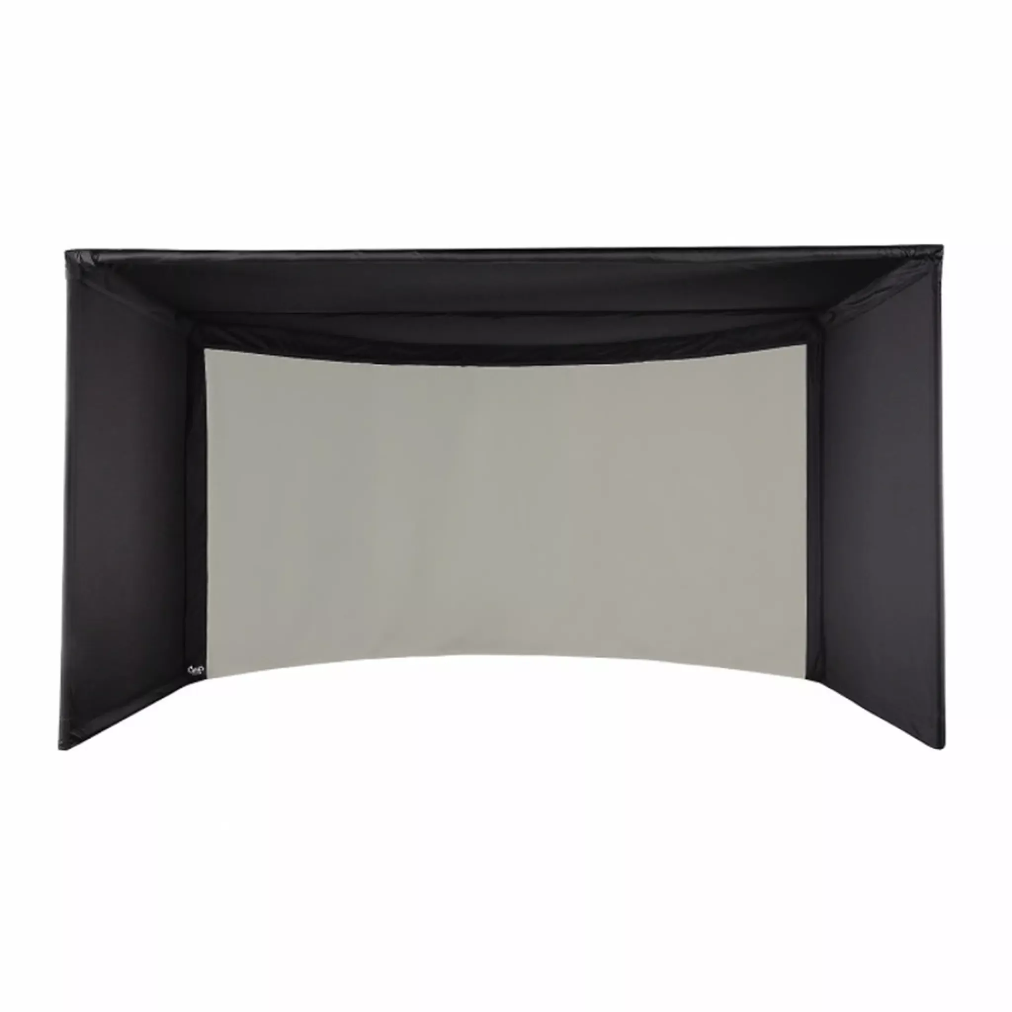 Carl's Place CURVED Golf Simulator Enclosure Kit with High-Contrast Gray Impact Screen 9'H × 14'W × 8'D | Model: cge-gp-9x14x8