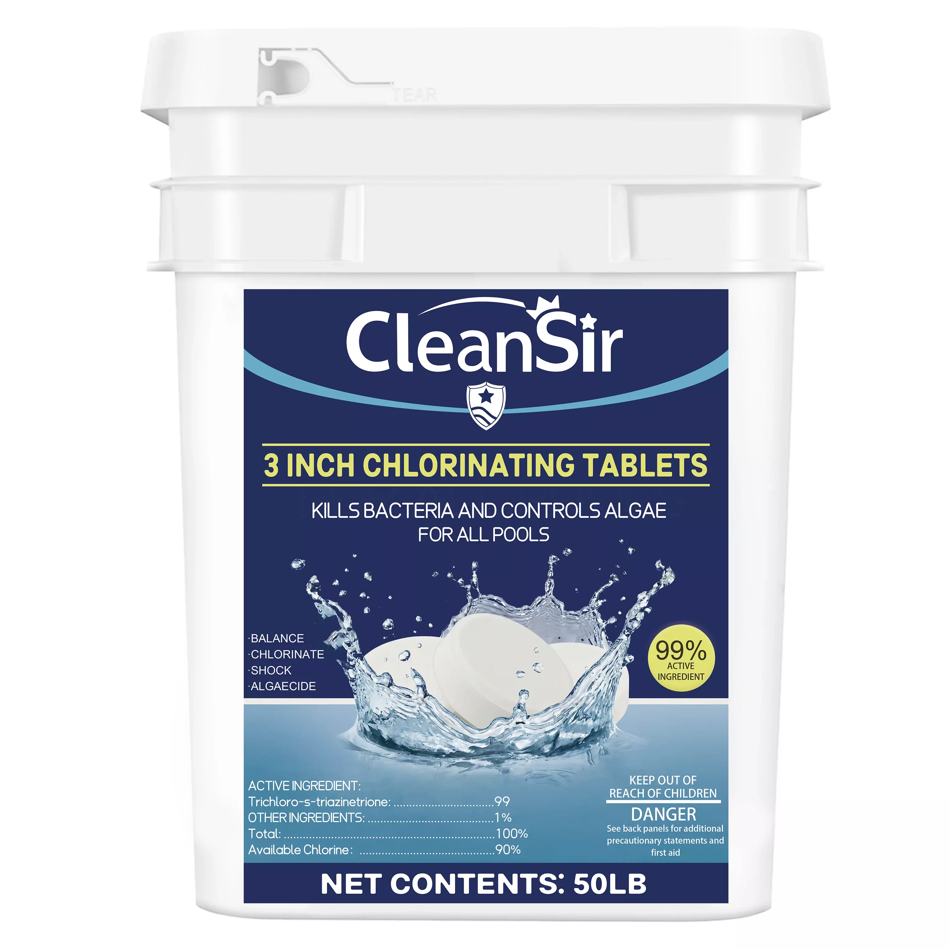 Chlorine Tablets 3 inch for Swimming Pool-Stabilized Pool Care
