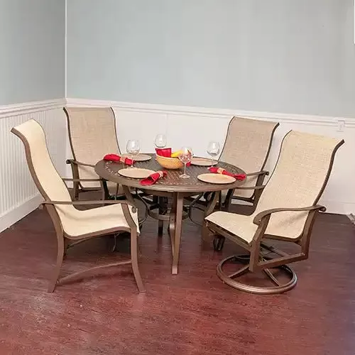 Cortland 48" Sling Outdoor Dining Set