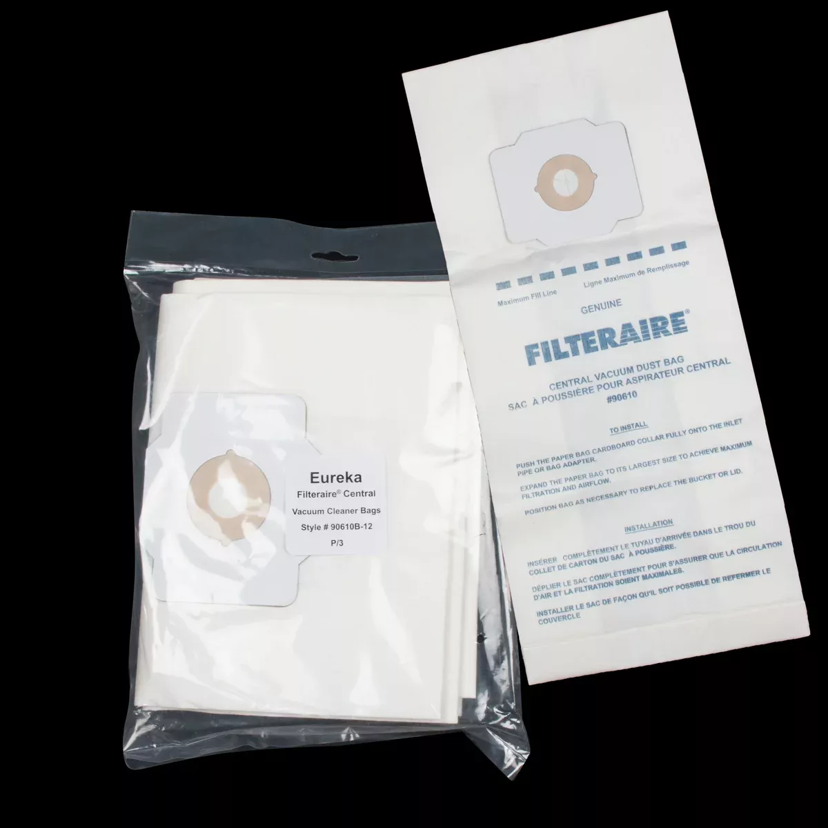 Eureka OEM Filteraire Central Vacuum Bags, Pack of 3