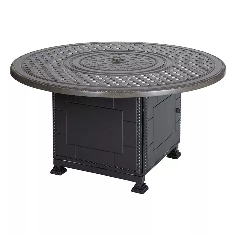 Grand Terrace 54" Round Gas Fire Pit with Paradise Base