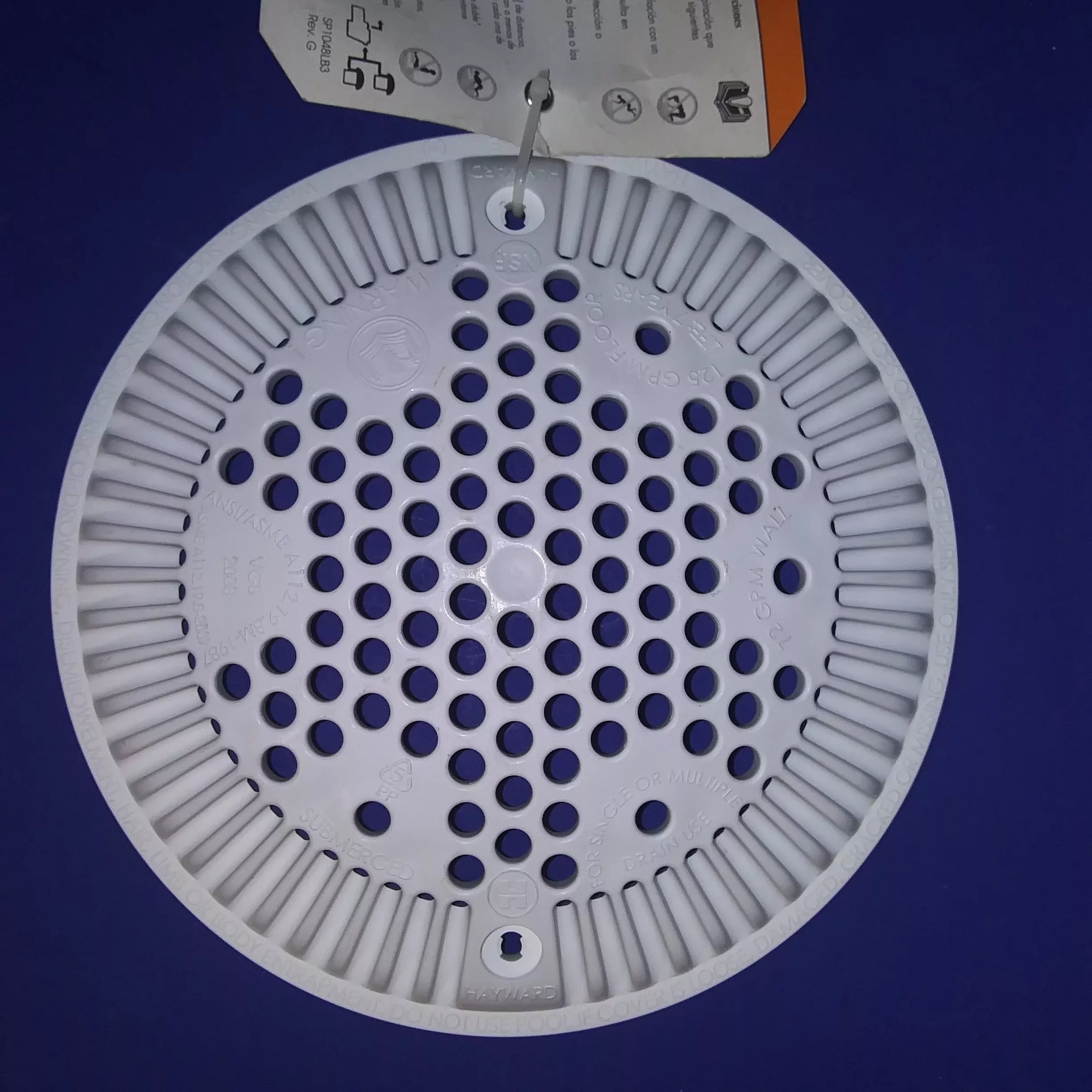 Hayward main drain cover WG1048E white