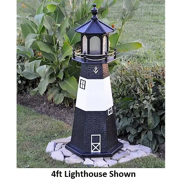 Hexagonal Amish-Made Wooden Tybee Island, GA Replica Lighthouses