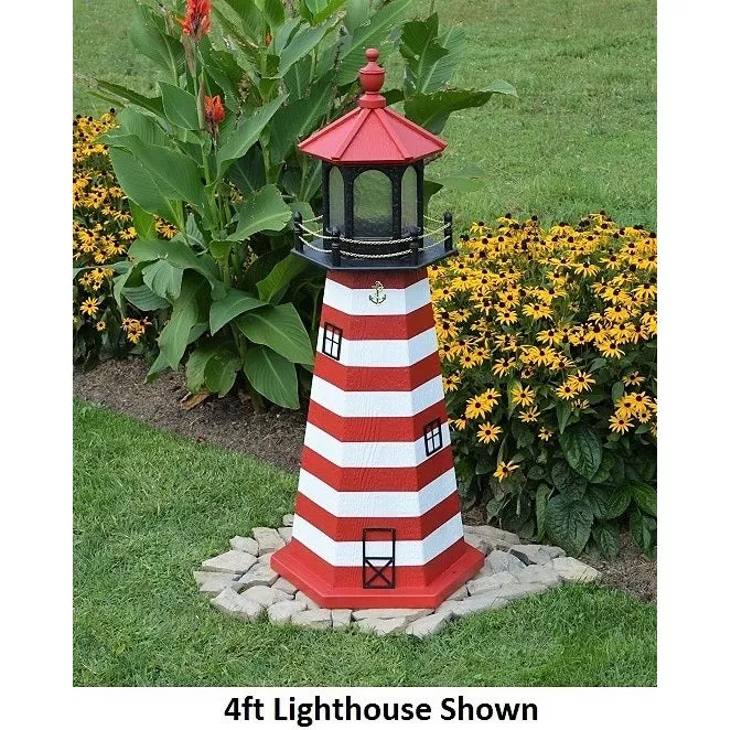 Hexagonal Amish-Made Wooden West Quoddy, ME Replica Lighthouses