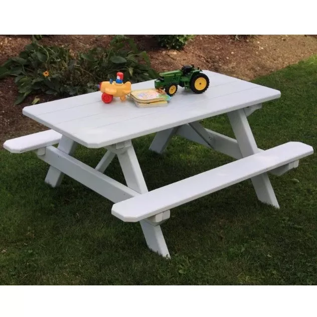 A&L Furniture Co. 4' Amish-Made Pine Kids Picnic Table