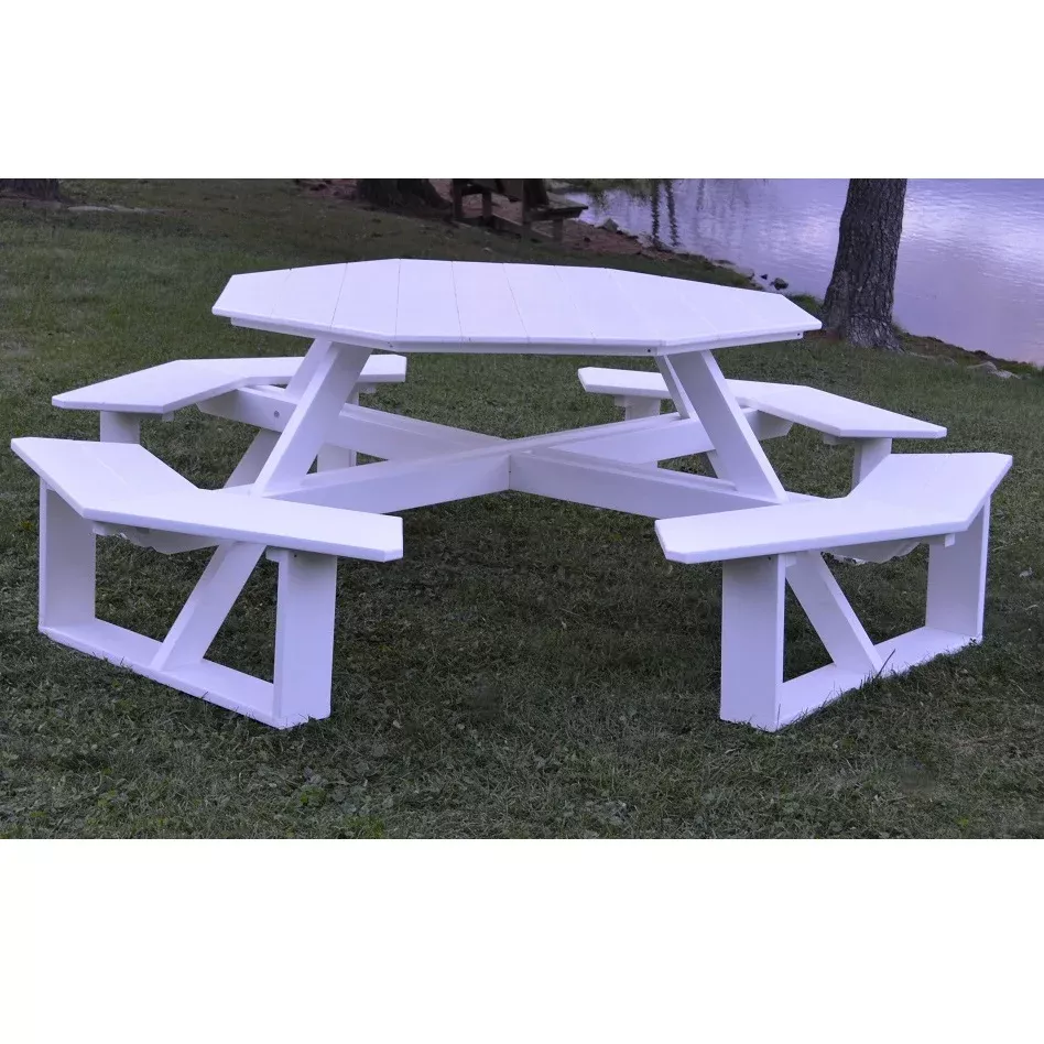 A&L Furniture Co. 54" Amish-Made Octagonal Poly Walk-In Picnic Tables