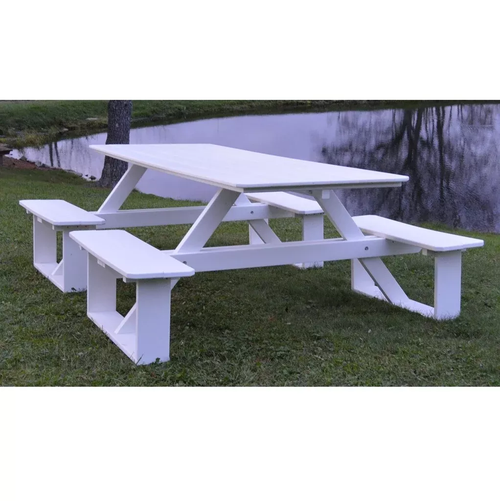 A&L Furniture Co. 8' Amish-Made Rectangular Poly Walk-In Picnic Tables