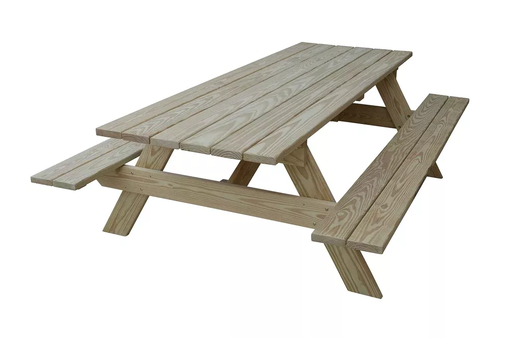 A&L Furniture Co. 8' Amish-Made Rectangular Pressure-Treated Pine Heavy Duty Park Tables