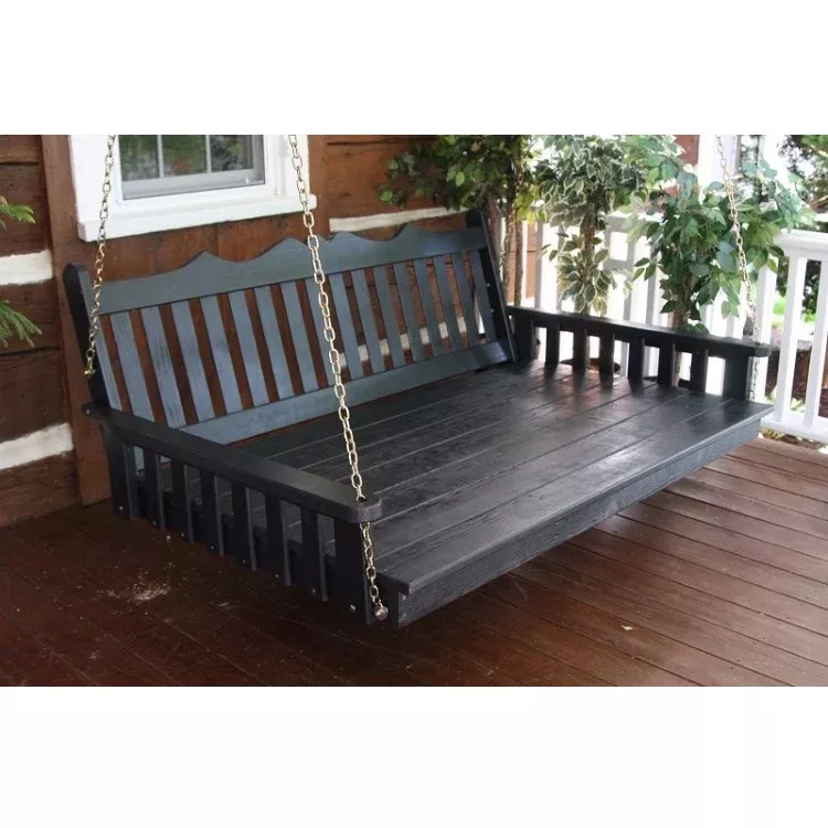 A&L Furniture Co. Amish-Made Pine Royal English Swing Beds