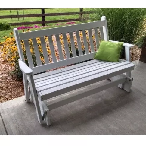 A&L Furniture Co. Amish-Made Pine Traditional English Glider Benches