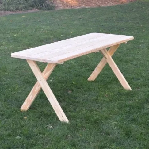 A&L Furniture Co. Amish-Made Pressure-Treated Pine Cross-Leg Picnic Tables