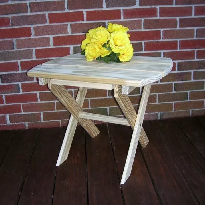 A&L Furniture Co. Amish-Made Pressure-Treated Pine Folding Oval End Table