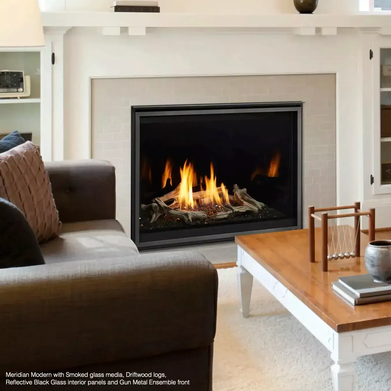 Majestic Meridian Modern 36" Direct Vent Gas Fireplace | 30,000 BTU | IntelliFire Touch | MER36MN