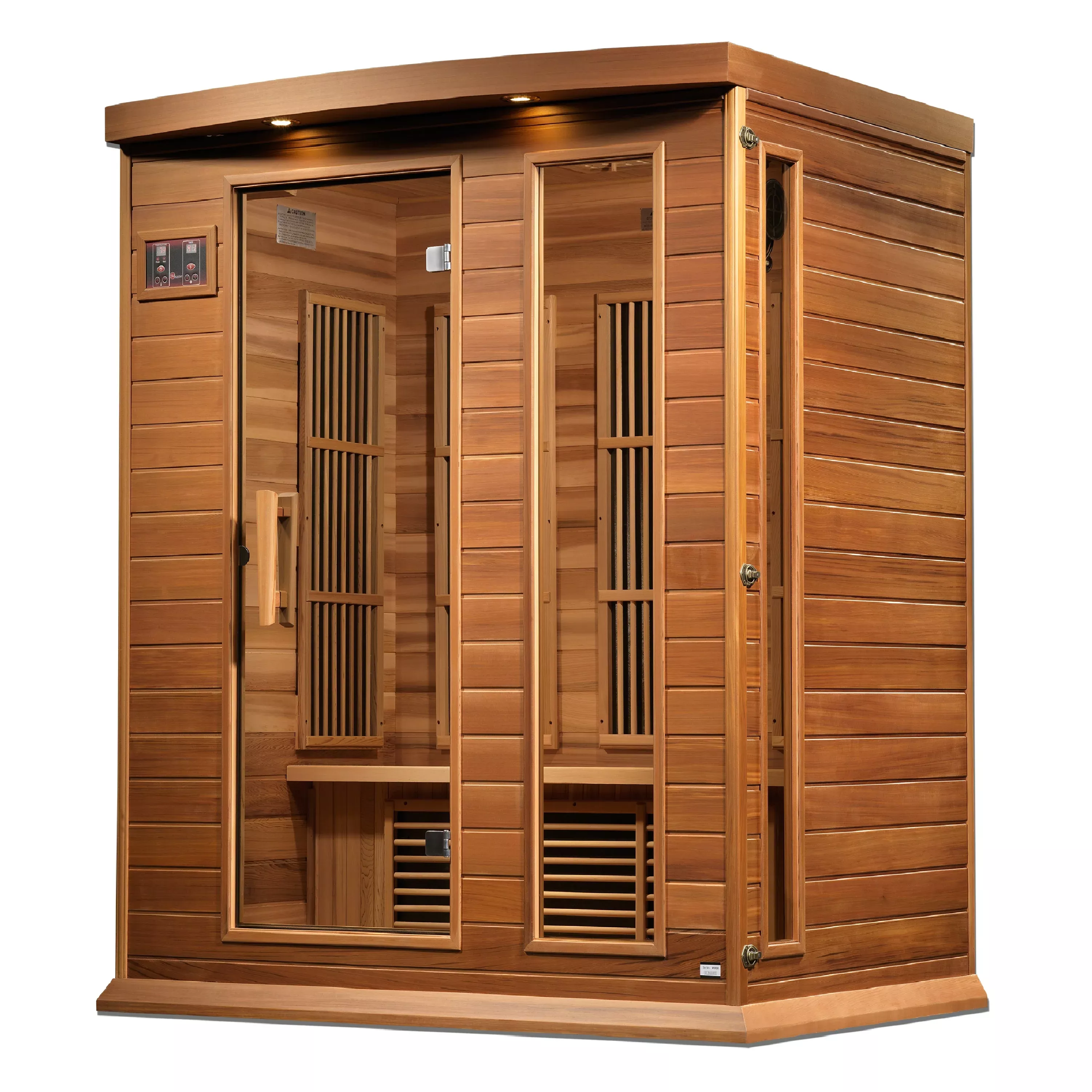 MX-K306-01-ZF CED (Red Cedar) Golden Designs Dynamic 3 Person Sauna Maxxus Near Zero EMF