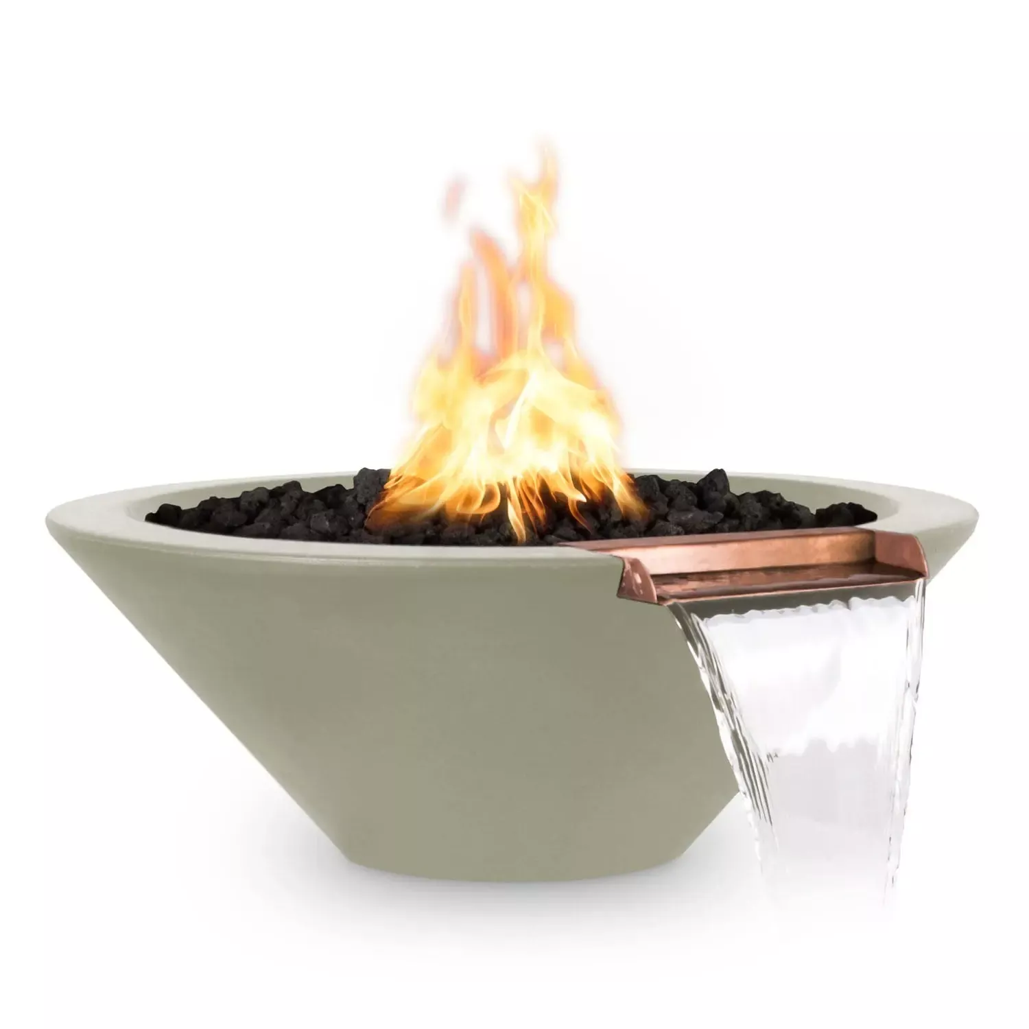 The Outdoor Plus Cazo Fire & Water Bowl - GFRC Concrete - 36"