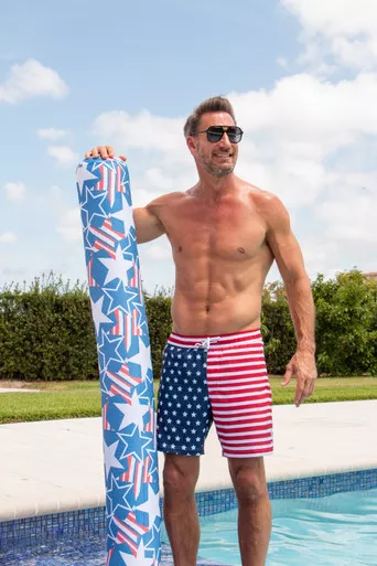 Patriotic Inflatable USA Oversized Pool Noodle – Red, White, & Blue