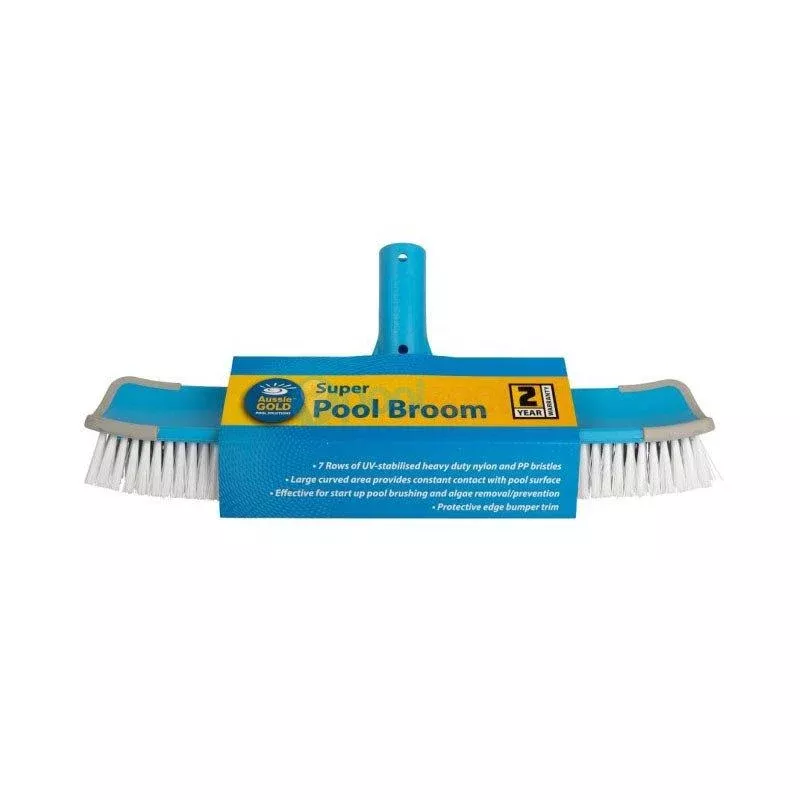 Pool Broom / Brush - 18"/45cm - Super broom with dual bristles - Aussie Gold