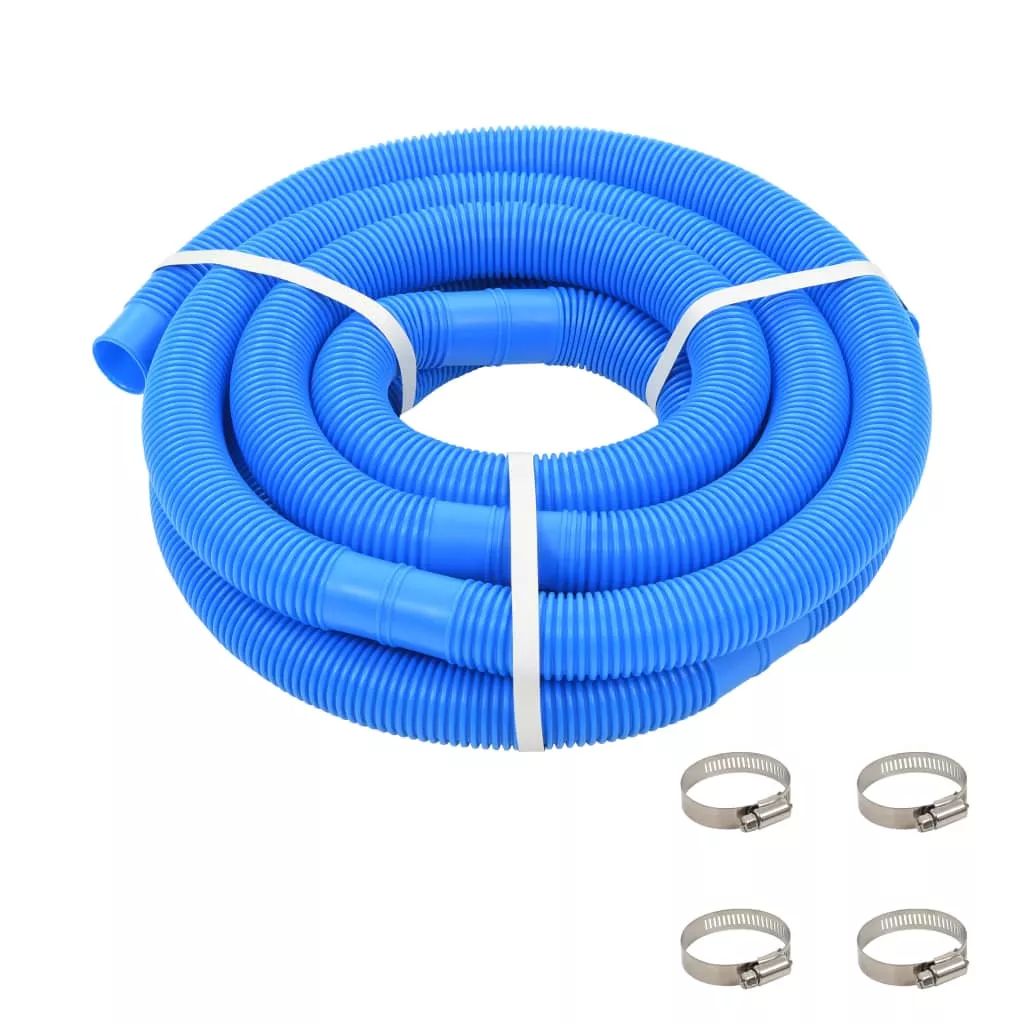 Pool Hose with Clamps Blue 1.4" 19.6'