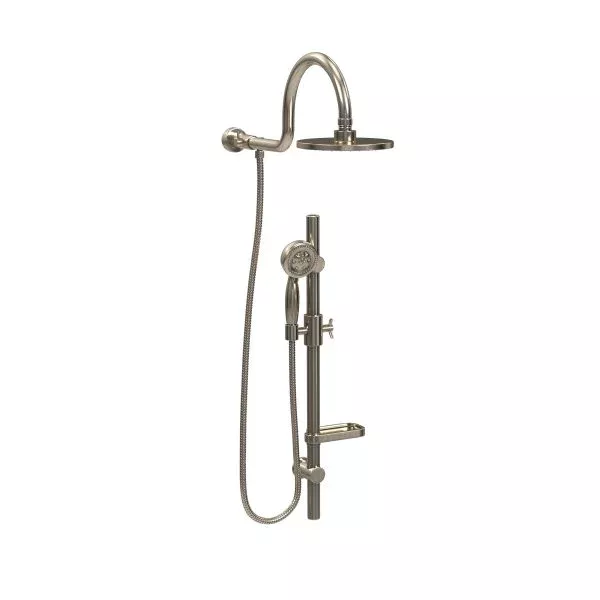 PULSE ShowerSpas AquaRain Shower System — 8" Rain Showerhead + 5-Function Handshower with Separate Slide Bar
