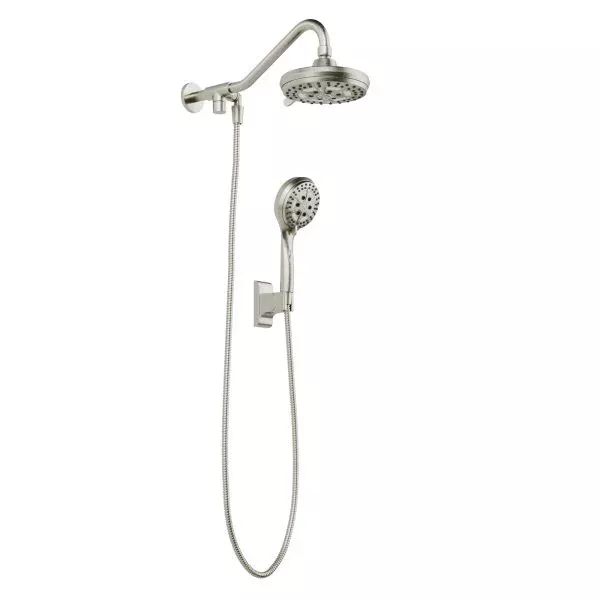 PULSE ShowerSpas Oasis Shower System — 5-Function Rain Showerhead + 6-Function Handshower with Trickle, Drill-Less Install