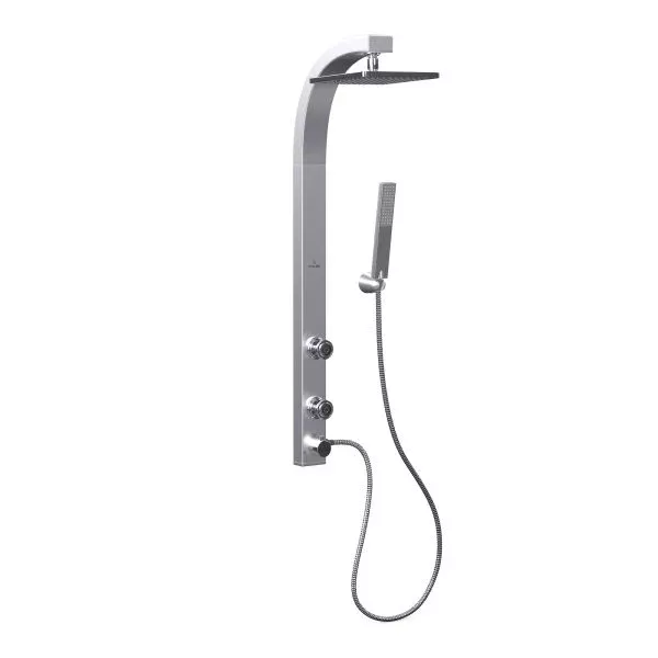 PULSE ShowerSpas Splash Shower System — 8" Square Rain Showerhead, 2 Body Jets, Massage Handshower