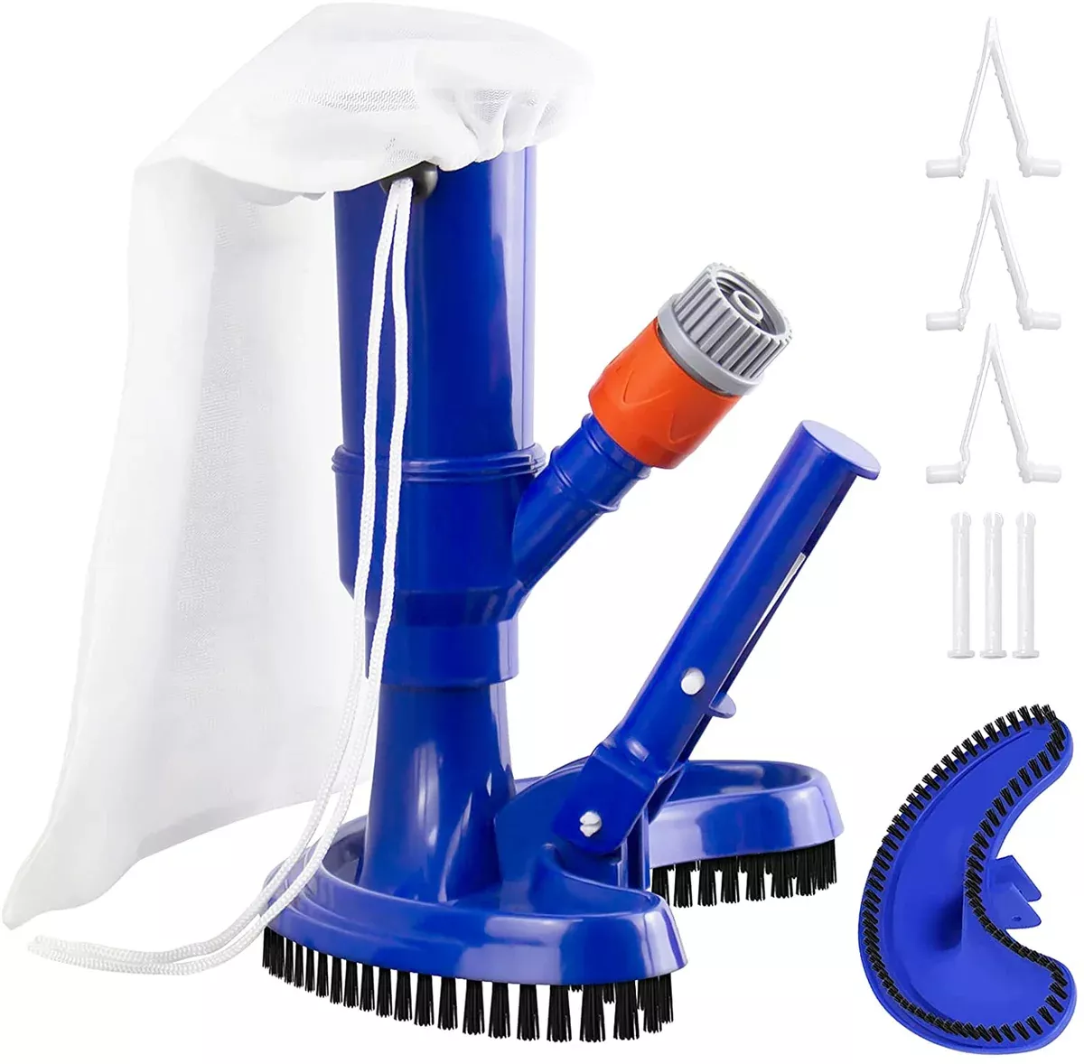 S-Union Portable Pool Vacuums Mini Jet Underwater Cleaner with Brush, Mesh Bag for Cleaning Small Swimming Pool, Spa, Fountain
