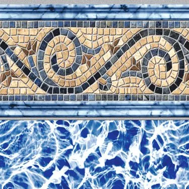 Siesta Wave Tan Tile, White Diffusion Floor In Ground Pool Liner