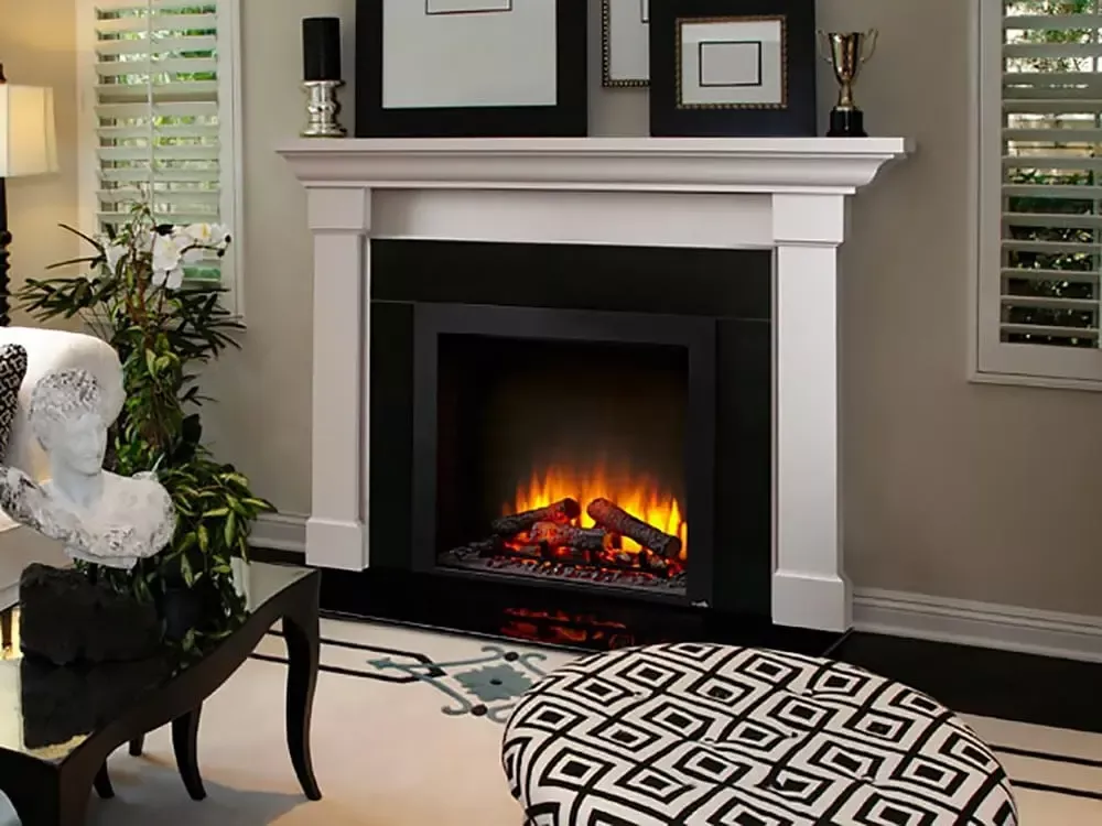 SimpliFire Built-In Electric Fireplace 36-In w/ Trim Kit SF36BK