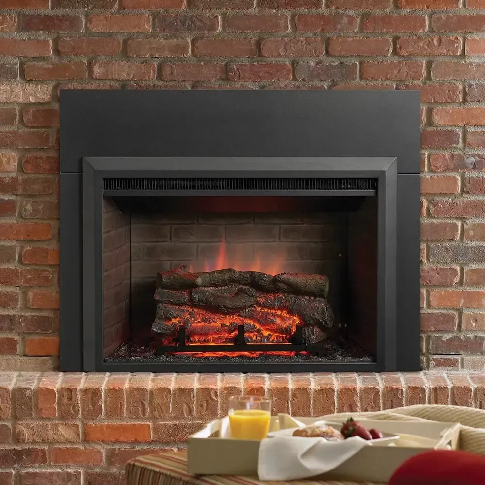 SimpliFire Built-In Electric Fireplace Insert 32-In Large Surround Trim SF32