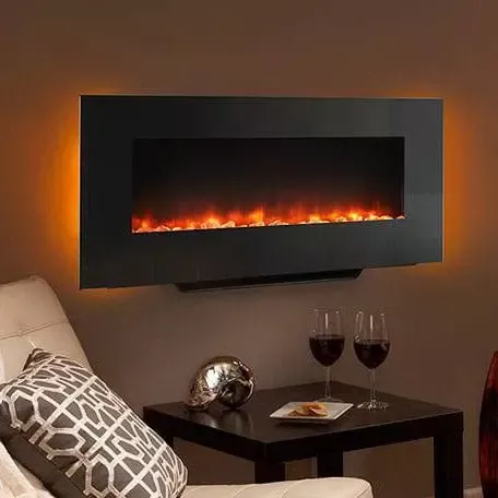 SimpliFire Wall Mount Electric Fireplace 38-Inch Black SF38BK