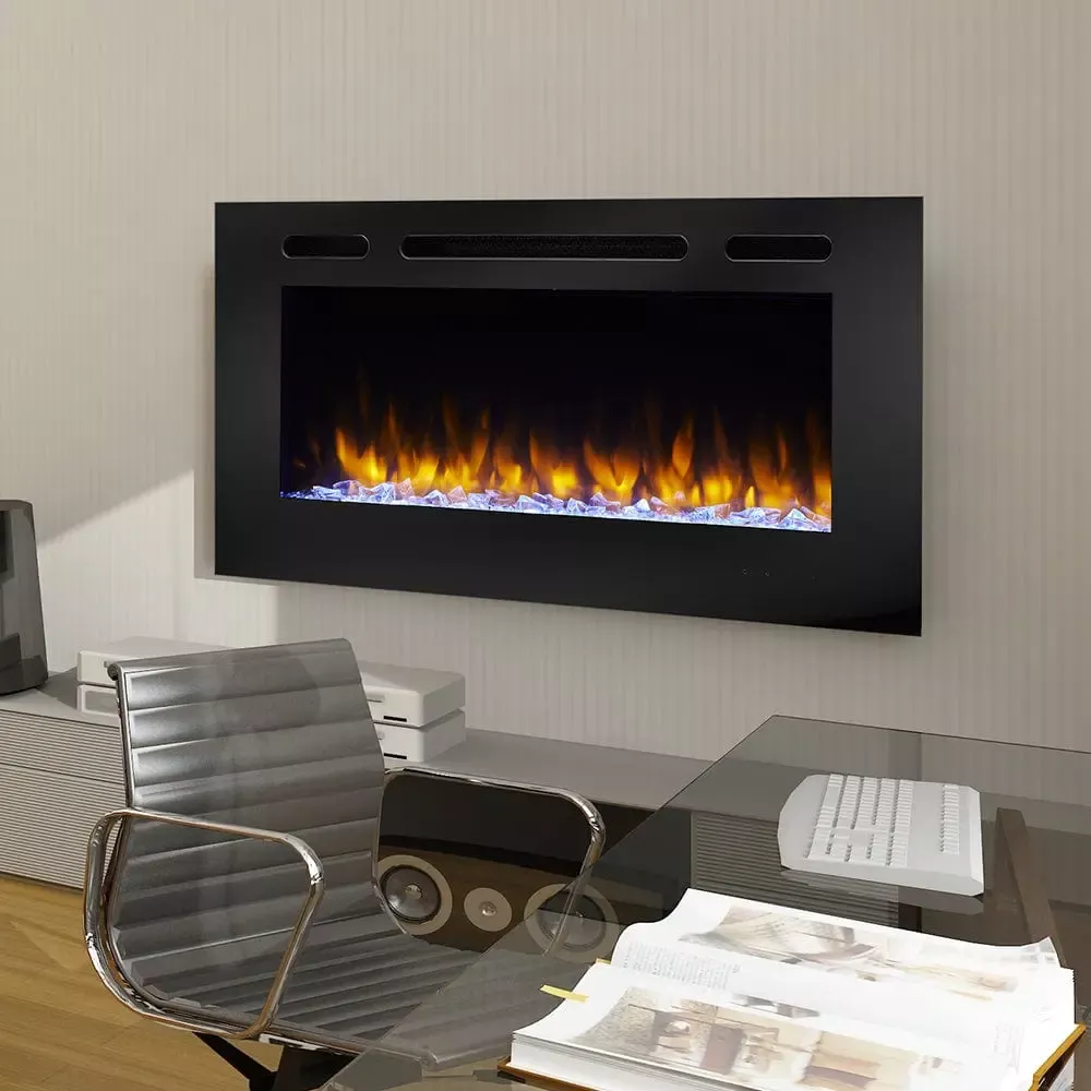 SimpliFire Wall Mount Electric Fireplace 40-in Allusion WM40