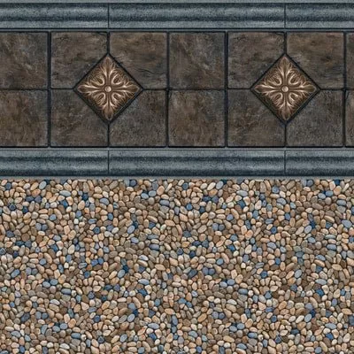Slate Medallion Tile, Clearwater Tan Floor In Ground Pool Liner