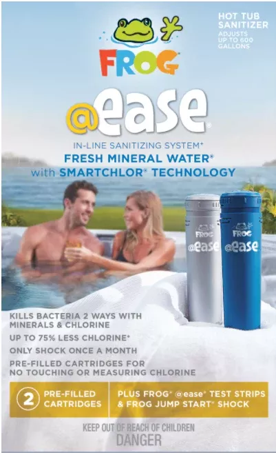 Spa Frog @EASE In-Line System, Includes SmartChlor & Mineral Cartridge, Test Strips & Shock