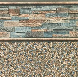 Stacked Stone Tile, Clearwater Tan Floor In Ground Pool Liner