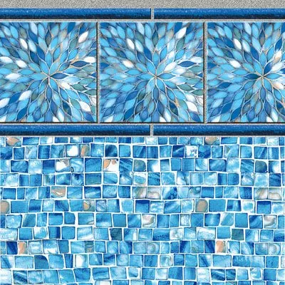 Sunburst Tile, Oyster Bay Floor In Ground Pool Liner