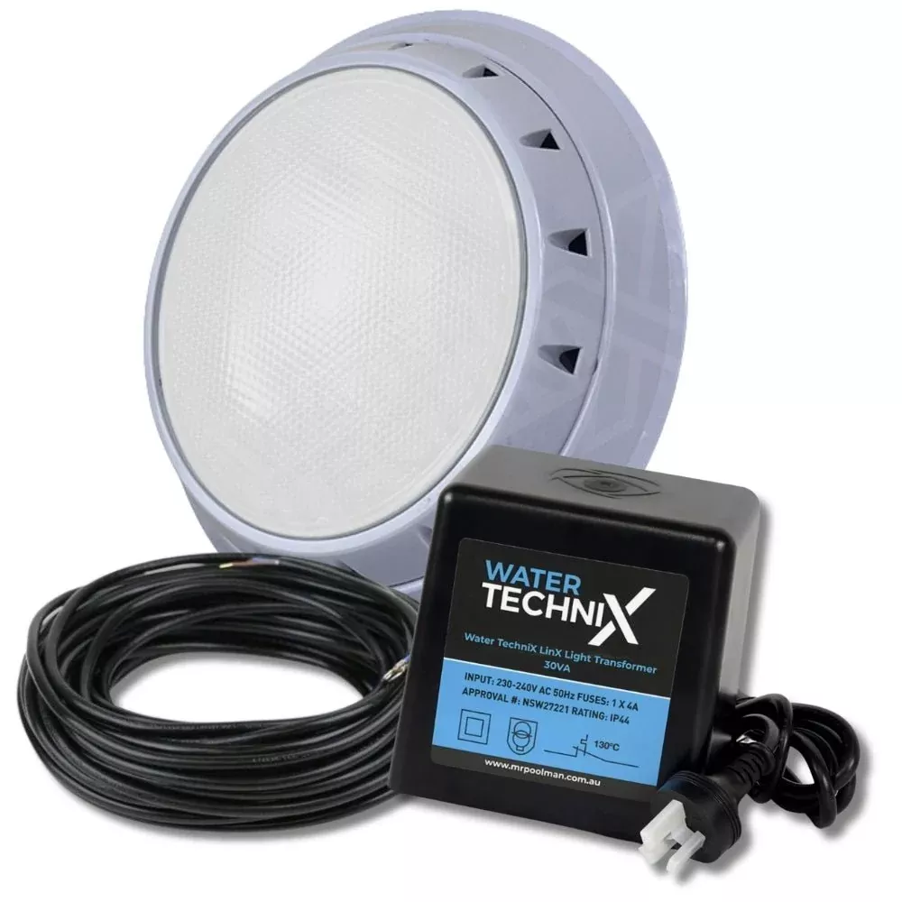 Water TechniX LED Pool Light Vivid Bundle - 1 x White + Transformer + 20m Cable